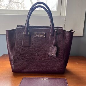 Kate Spade Deep Wine Pebbled Leather Purse